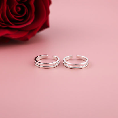 Silver Classic Liner Toe Rings