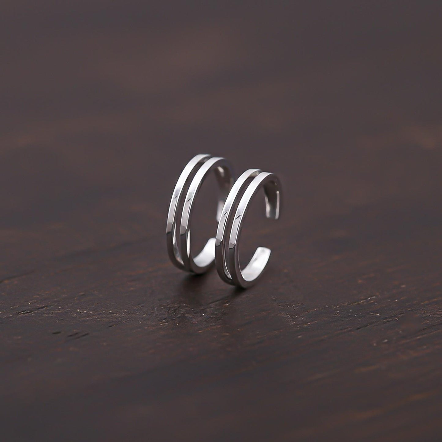 Silver Classic Liner Toe Rings