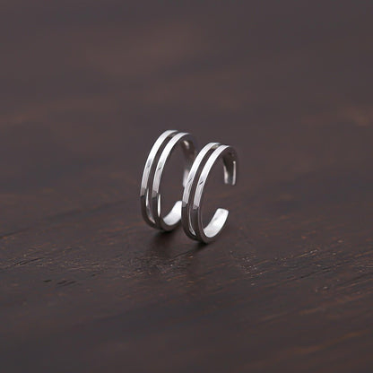 Silver Classic Liner Toe Rings