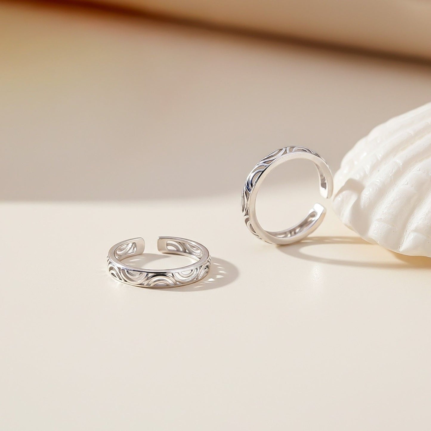 Elegant Silver Filigree Toe Rings for Women