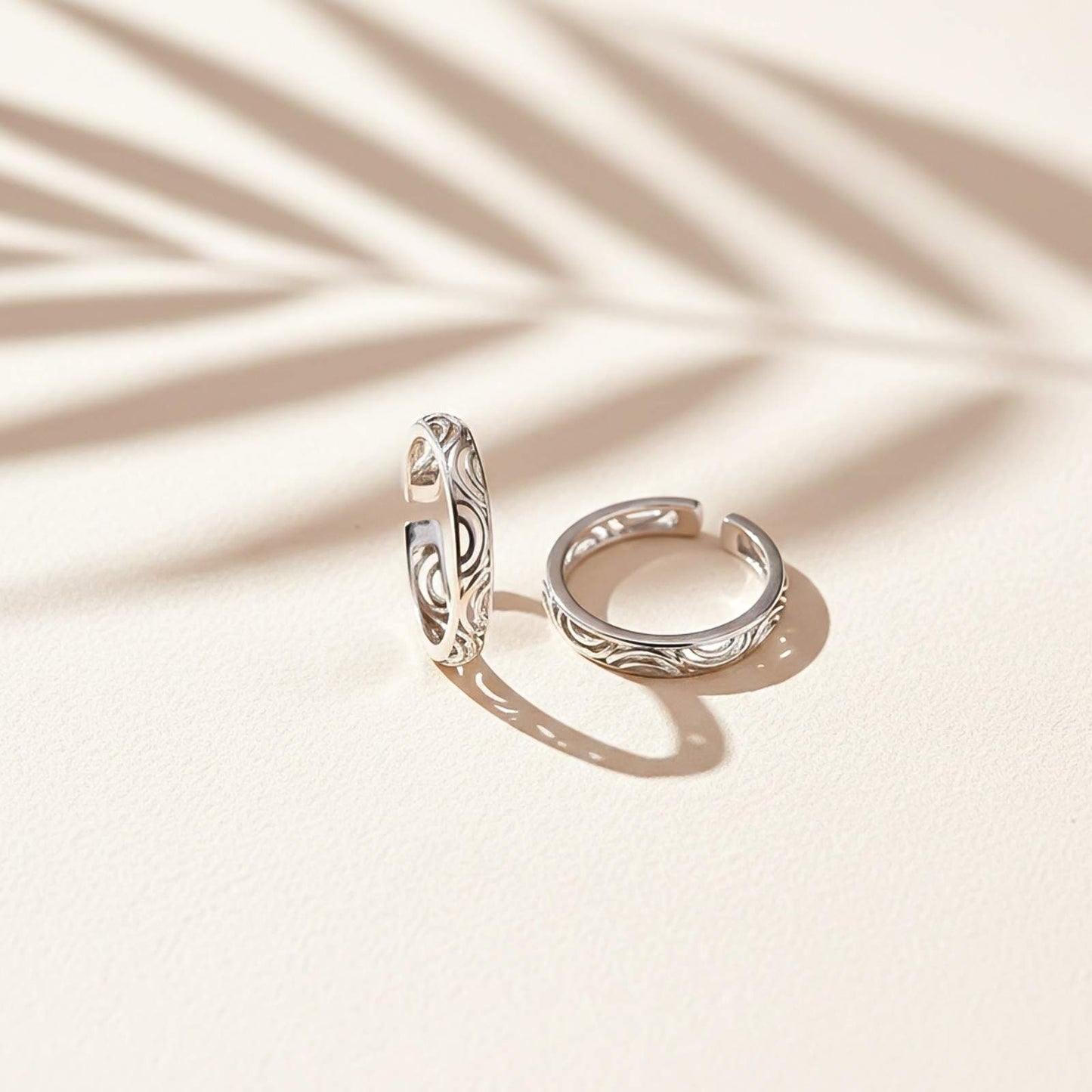 Elegant Silver Filigree Toe Rings for Women