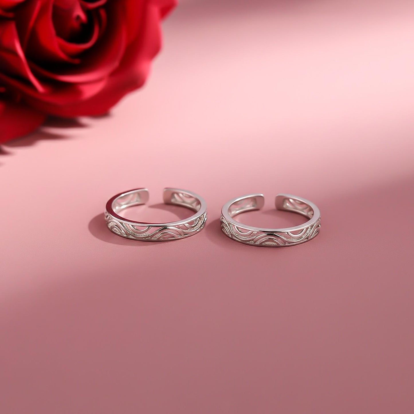 Elegant Silver Filigree Toe Rings for Women