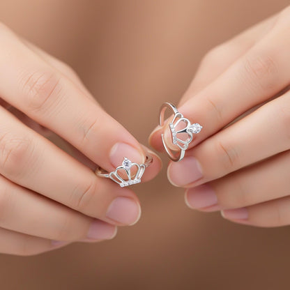 Silver CZ Royal Crown Toe Rings