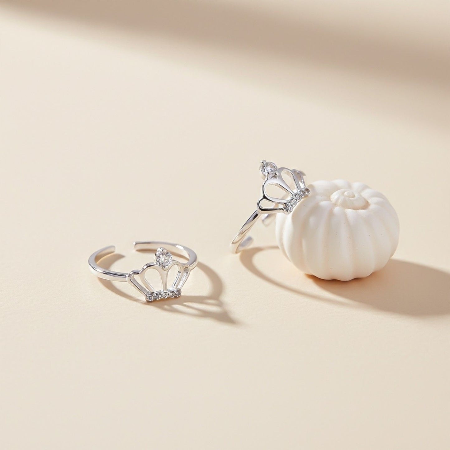 Silver CZ Royal Crown Toe Rings