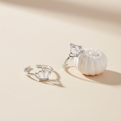 Silver CZ Royal Crown Toe Rings