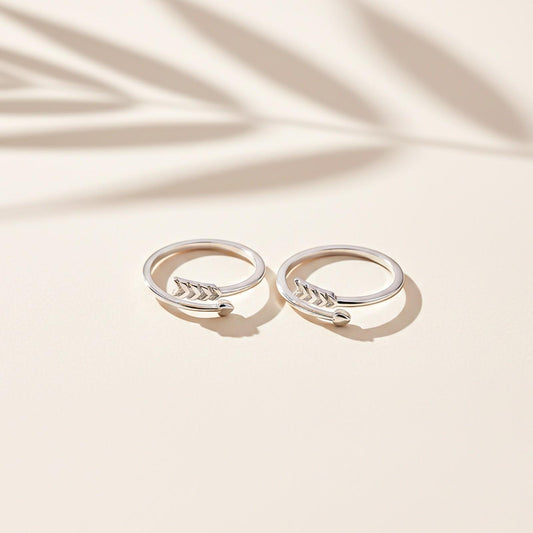 Silver Arrow Toe Rings for Women