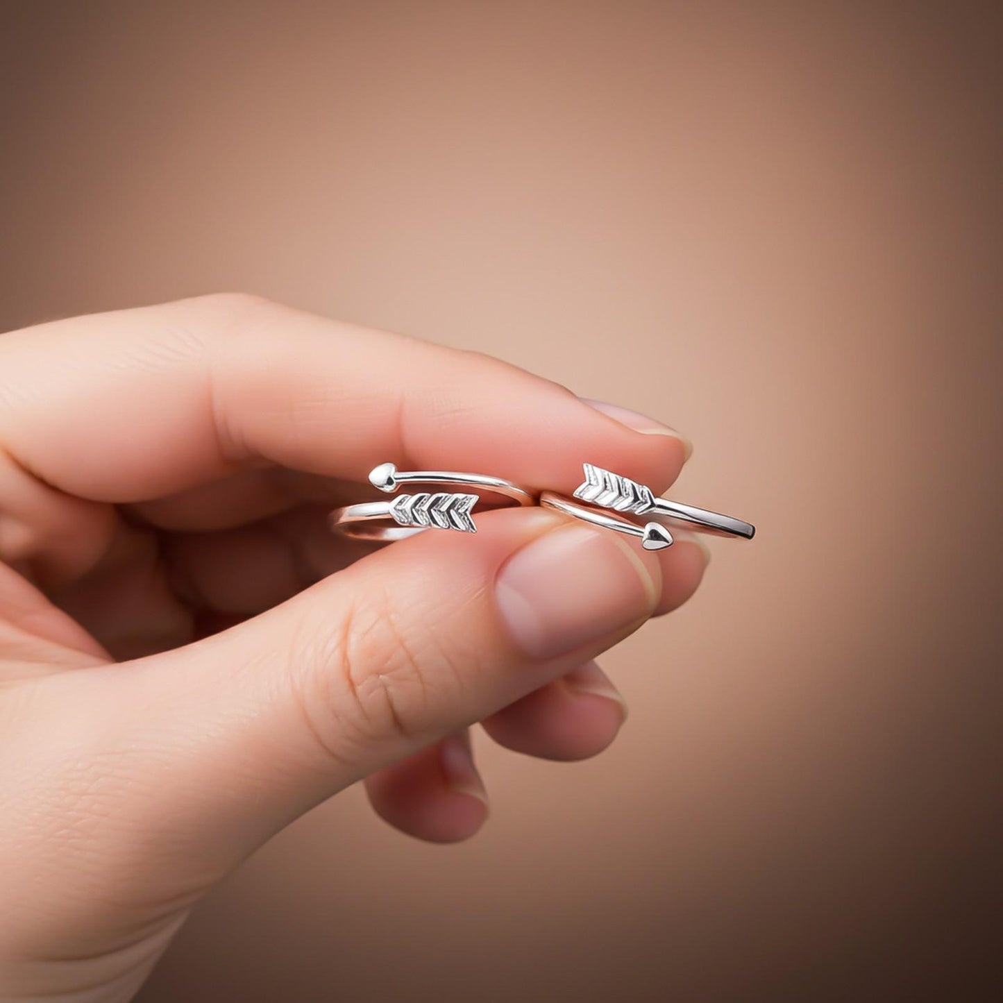 Silver Arrow Toe Rings for Women