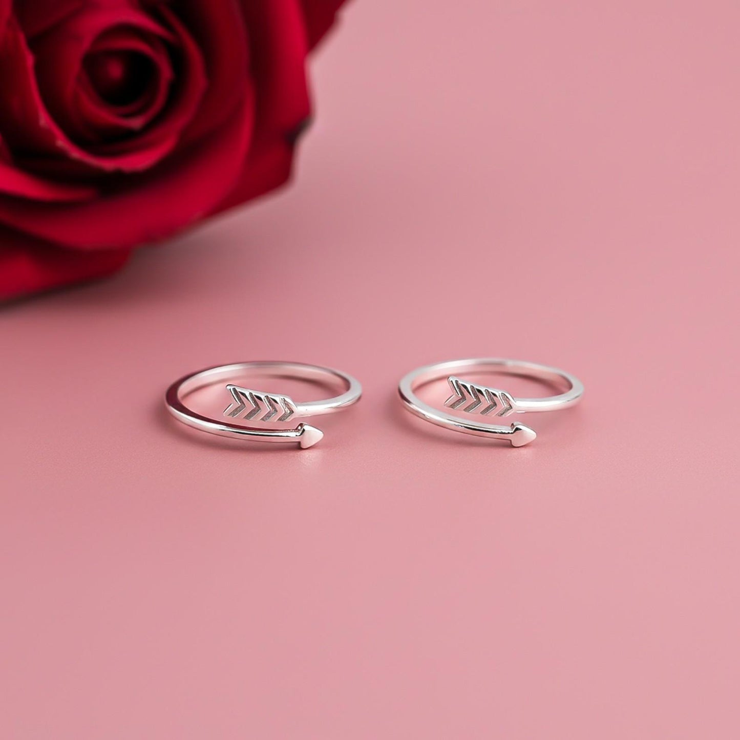 Silver Arrow Toe Rings for Women