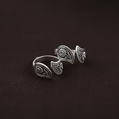 Paisley Silver Toe Rings For Women