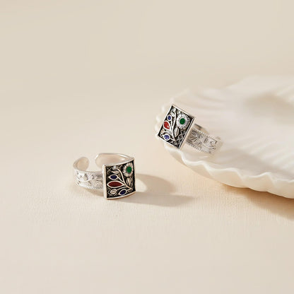 Silver Fancy Flowers Design Toe Rings