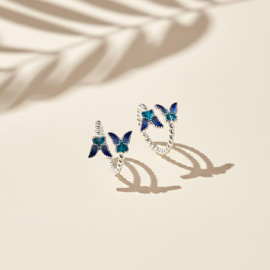 Double Butterfly Design Toe Rings