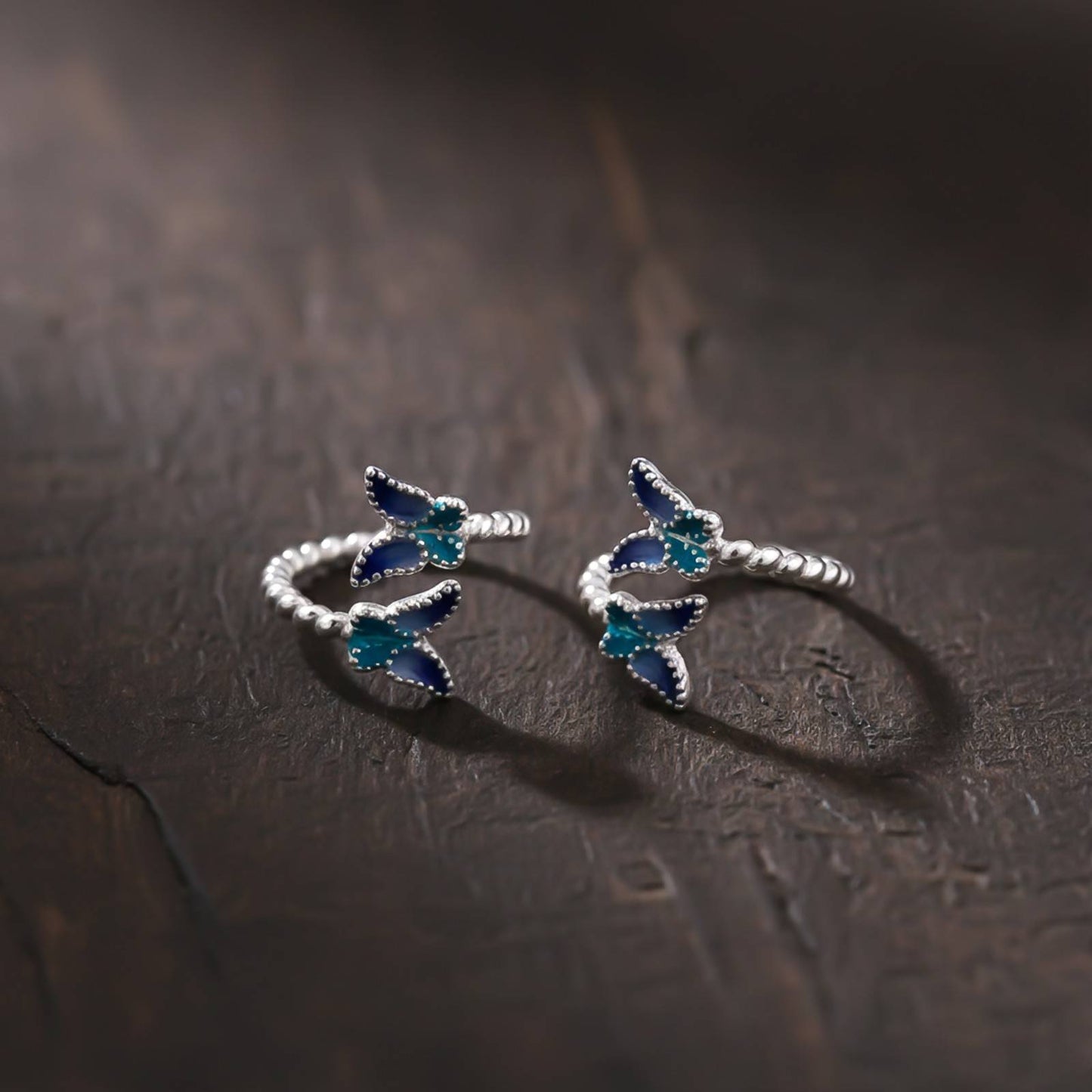 Double Butterfly Design Toe Rings