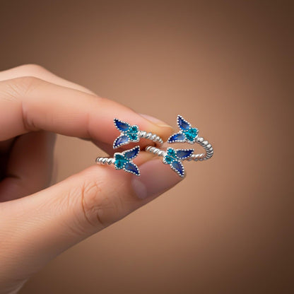 Double Butterfly Design Toe Rings