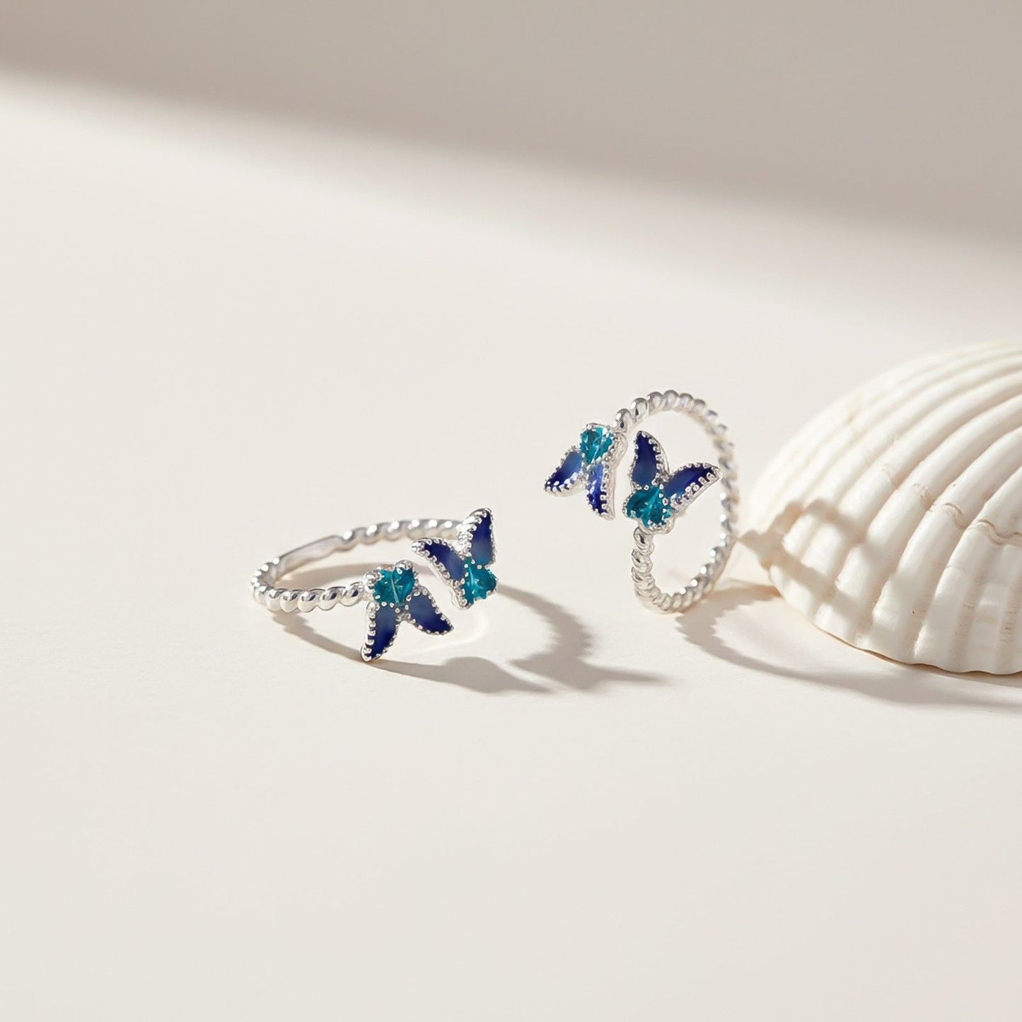 Double Butterfly Design Toe Rings