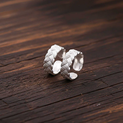 Silver Abstract Pattern Design Toe Rings