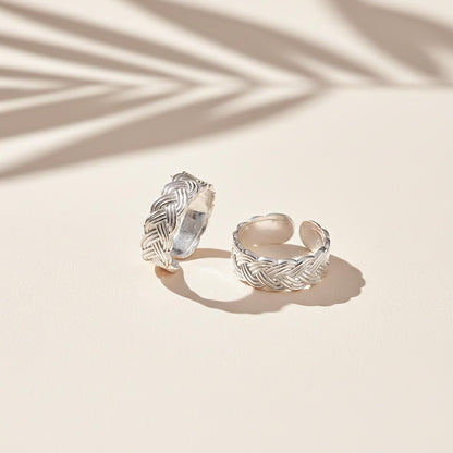 Silver Abstract Pattern Design Toe Rings