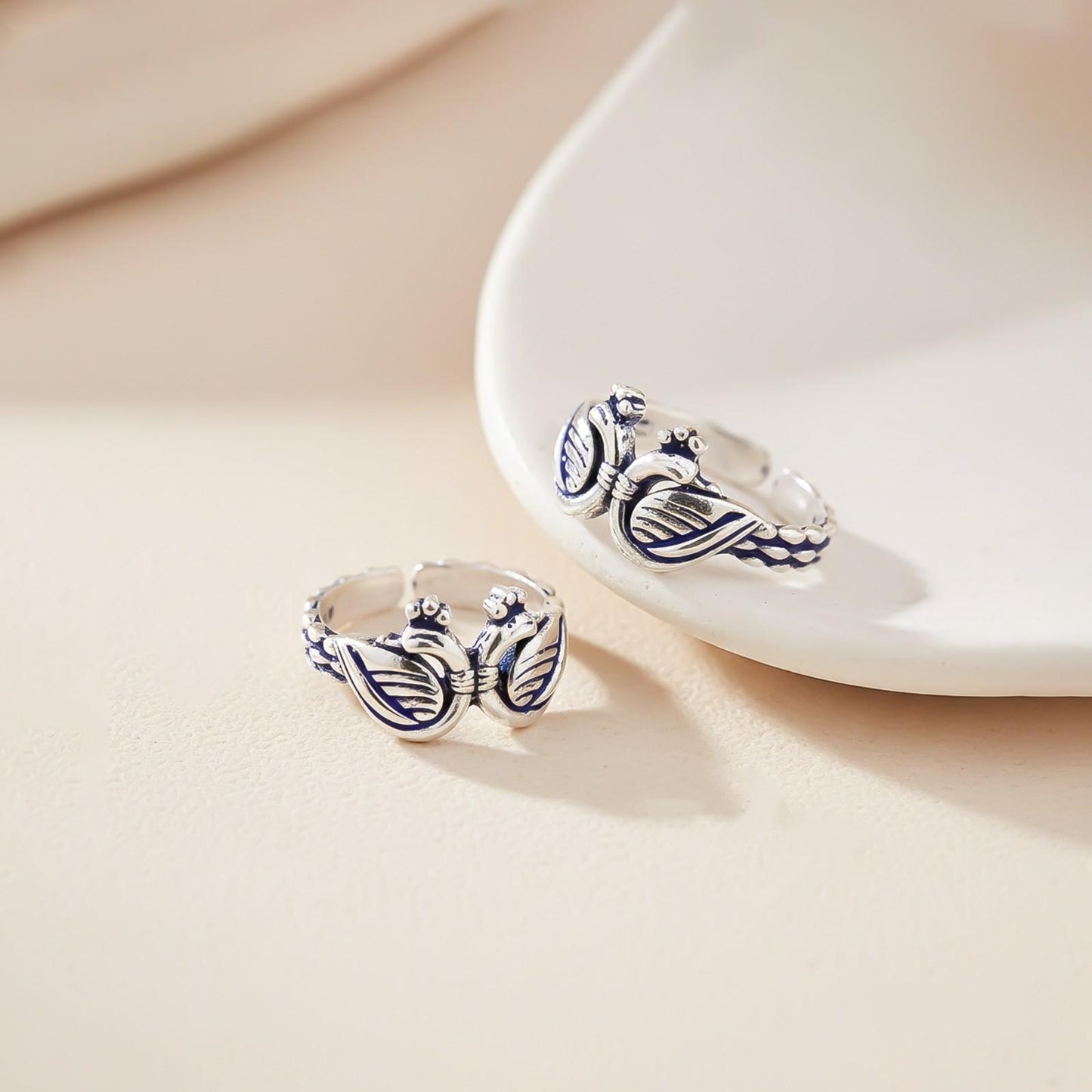 Silver Swans Toe Rings For Women