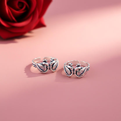 Silver Swans Toe Rings For Women