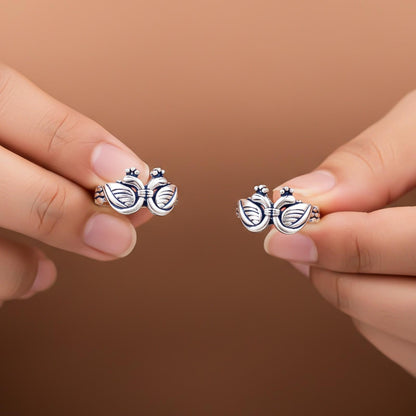 Silver Swans Toe Rings For Women