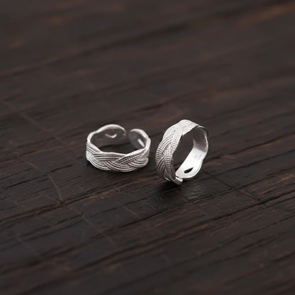 Stylish Braided Silver Toe Rings