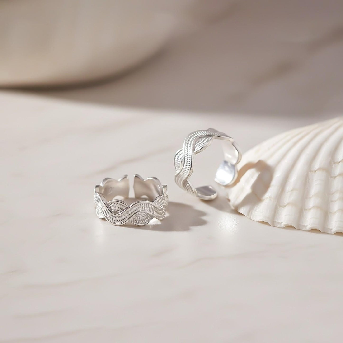 Braided Silver Toe Rings For women
