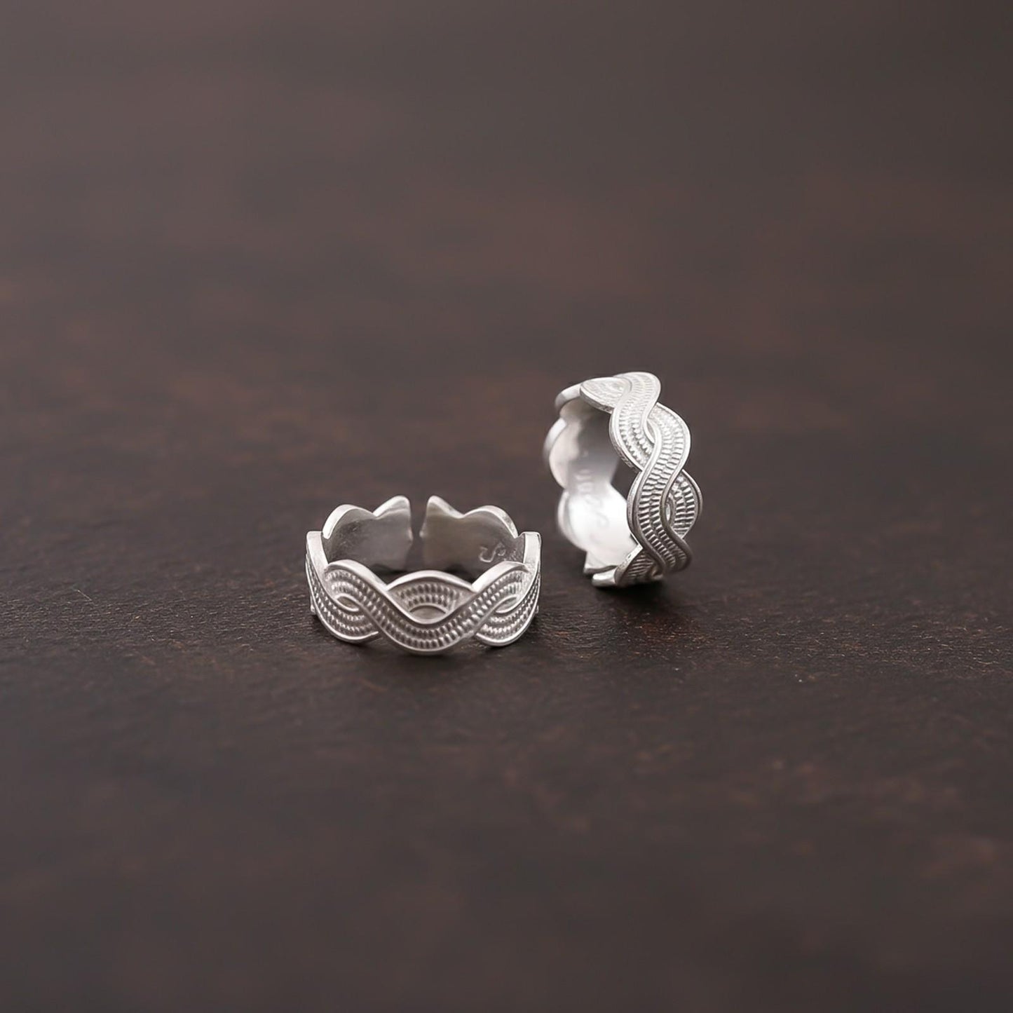 Braided Silver Toe Rings For women
