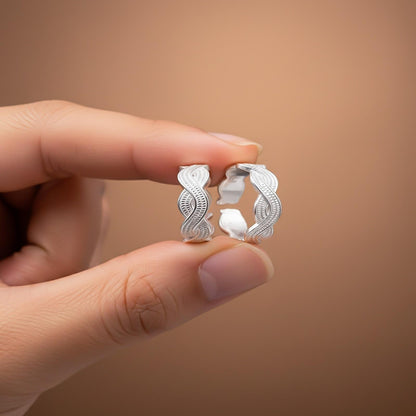 Braided Silver Toe Rings For women