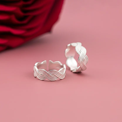 Braided Silver Toe Rings For women