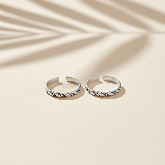 Silver Vintage Toe Rings For women