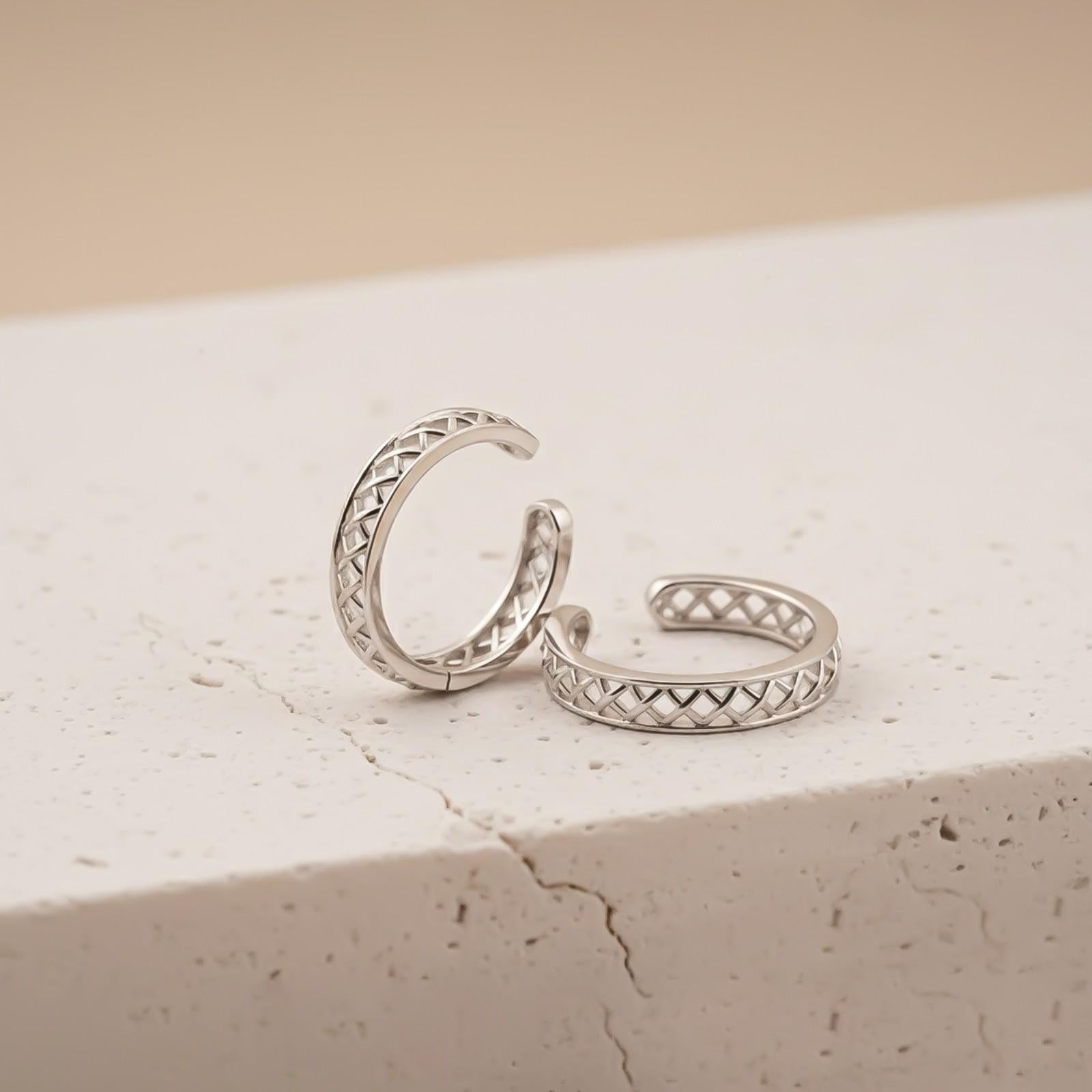 Silver Textured Open Band Toe Rings