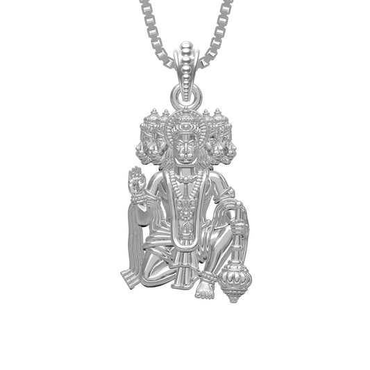 Silver God Panchmukhi Hanuman Pendant