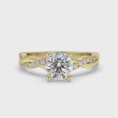Silver Moissanite Twisted Ring