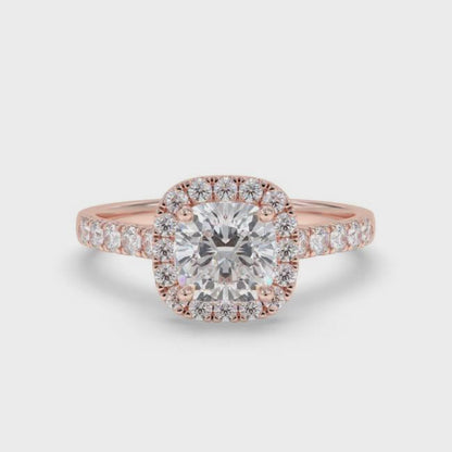 Silver 3 Carat Moissanite Halo Ring