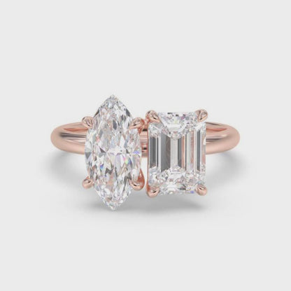 2Ctw Moissanite Double Stone Ring