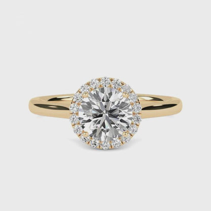 1.10Ctw Moissanite Believe Single Halo Ring