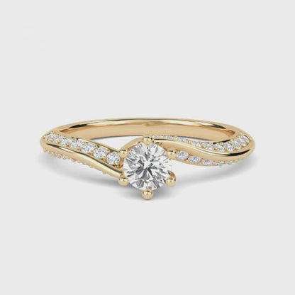 0.75Ctw Moissanite Willow Round Engagement Ring