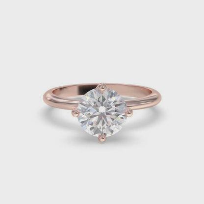 0.50Ctw Round Moissanite Centered Ring