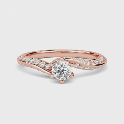0.75Ctw Moissanite Willow Round Engagement Ring