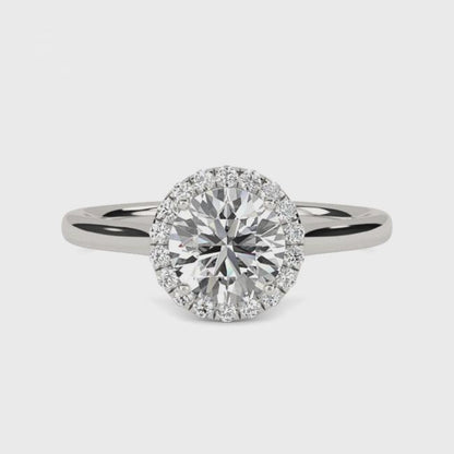 1.10Ctw Moissanite Believe Single Halo Ring