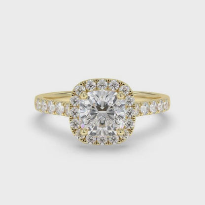 Silver 3 Carat Moissanite Halo Ring