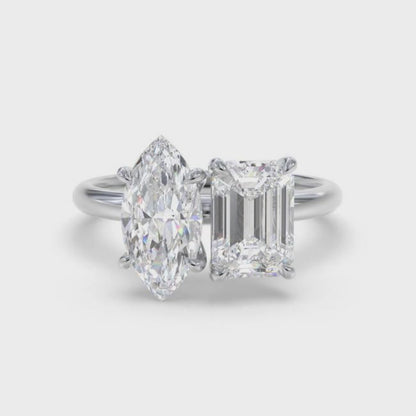 2Ctw Moissanite Double Stone Ring