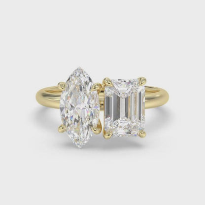 2Ctw Moissanite Double Stone Ring