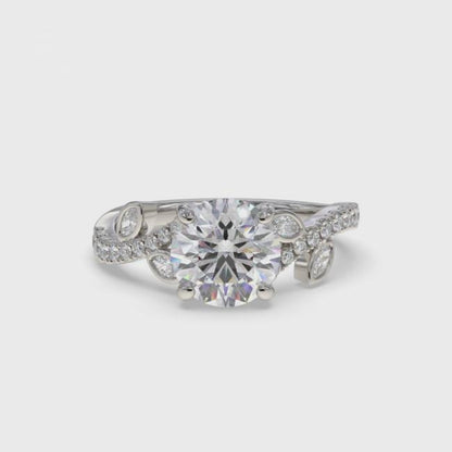 1.25Ctw Moissanite Flora Designer Shoulder Ring