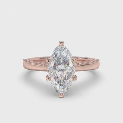 1Ctw Moissanite Marquise Refined Ring