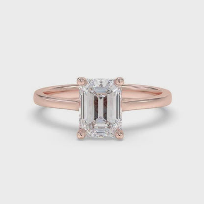 1Ctw Moissanite Cherry Modern Emerald Ring
