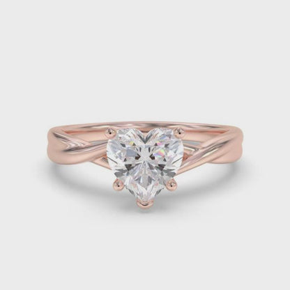 1Ctw Moissanite Infinity Twist Heart Engagement Ring