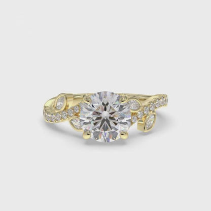 1.25Ctw Moissanite Flora Designer Shoulder Ring