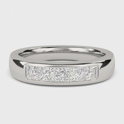 1Ctw Princess Moissanite Pladino Band Ring