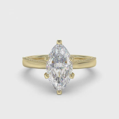 1Ctw Moissanite Marquise Refined Ring