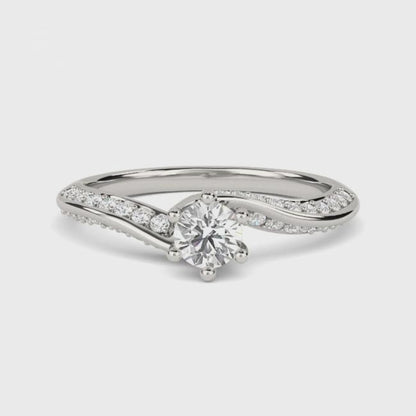 0.75Ctw Moissanite Willow Round Engagement Ring